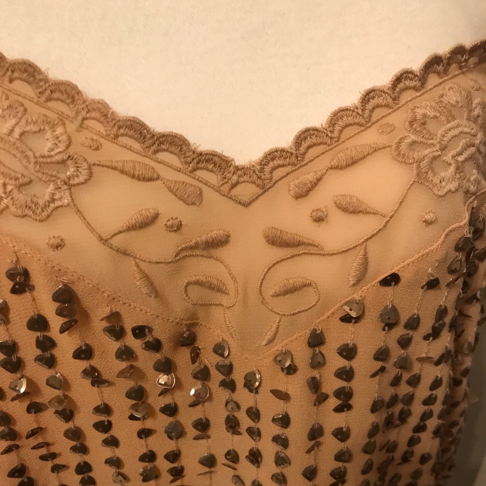 🔥HOST PICK ZARA Nude Beaded Cami - Picture 5 of 6